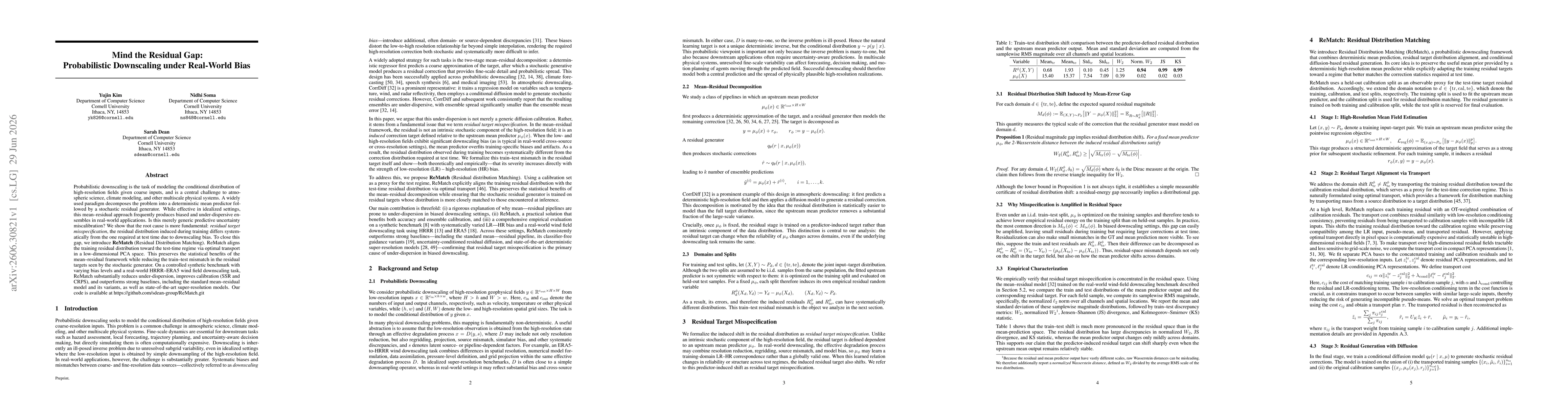 Thumbnail for Mind the Residual Gap: Probabilistic Downscaling under Real-World Bias