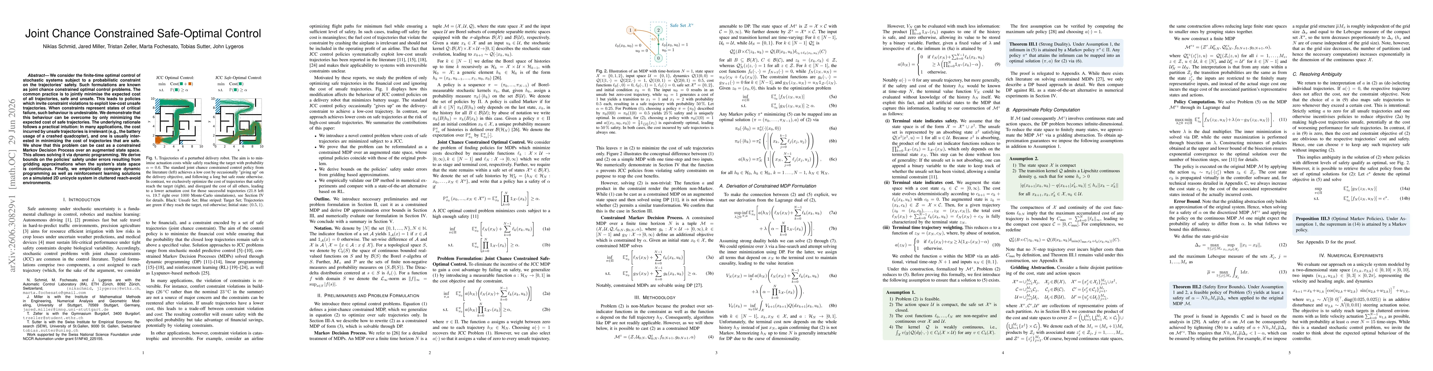 Thumbnail for Joint Chance Constrained Safe-Optimal Control