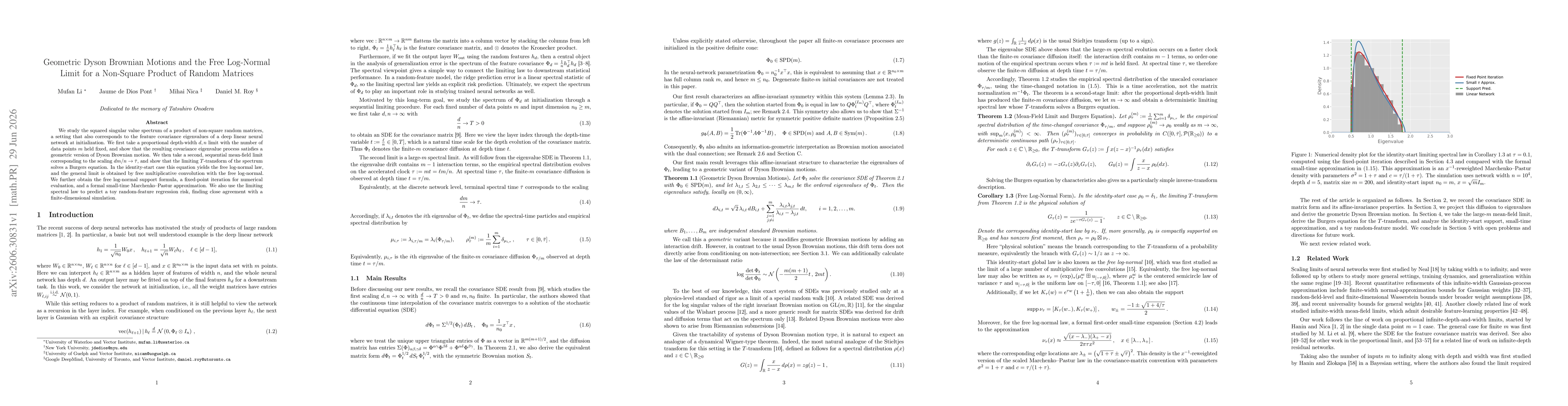 Thumbnail for Geometric Dyson Brownian Motions and the Free Log-Normal Limit for a Non-Square Product of Random Matrices