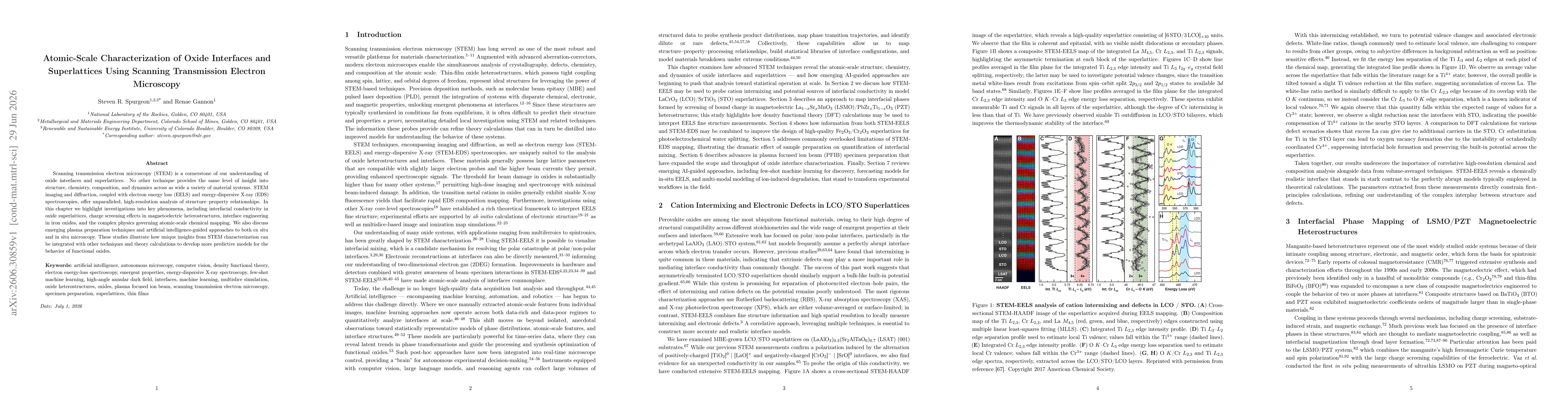 Thumbnail for Atomic-Scale Characterization of Oxide Interfaces and Superlattices Using Scanning Transmission Electron Microscopy