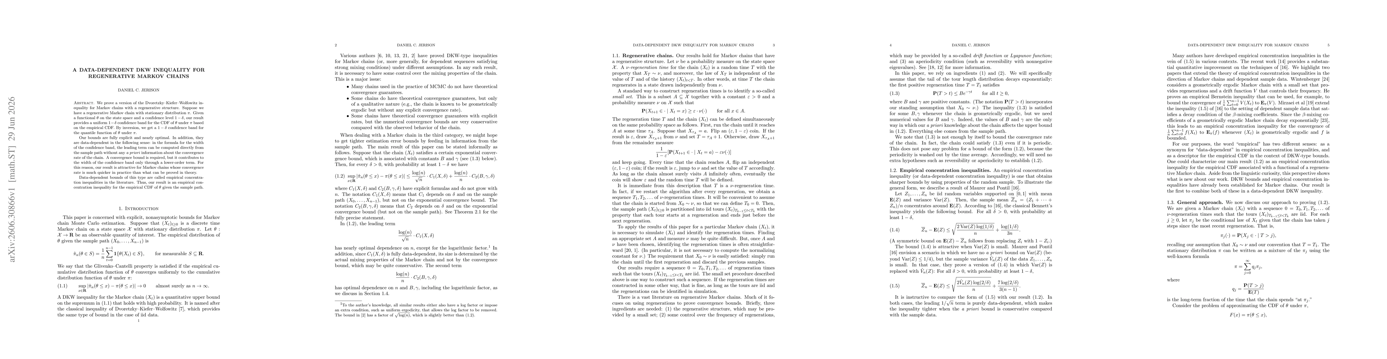 Thumbnail for A data-dependent DKW inequality for regenerative Markov chains