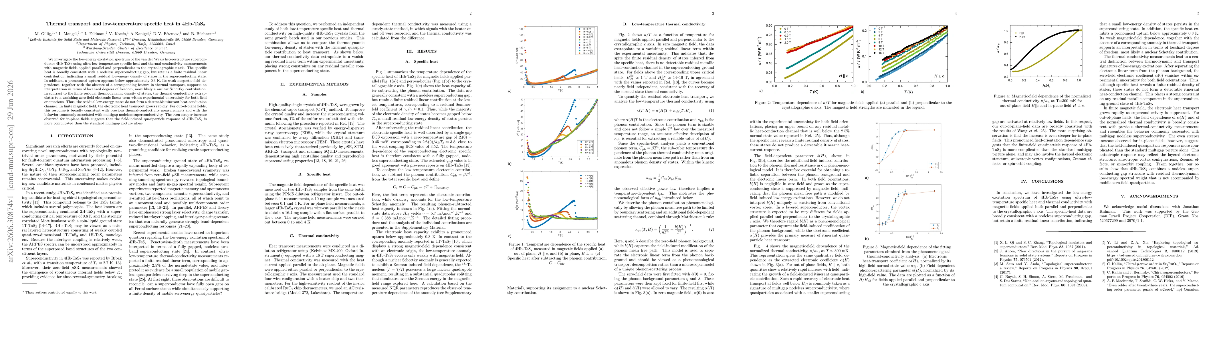 Thumbnail for Thermal transport and low-temperature specific heat in 4Hb-TaS$_2$