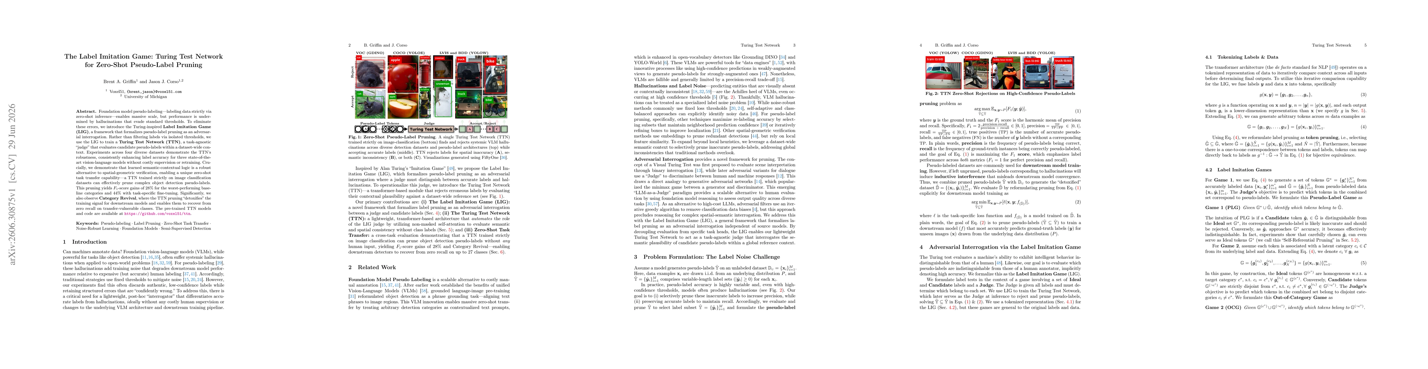 Thumbnail for The Label Imitation Game: Turing Test Network for Zero-Shot Pseudo-Label Pruning