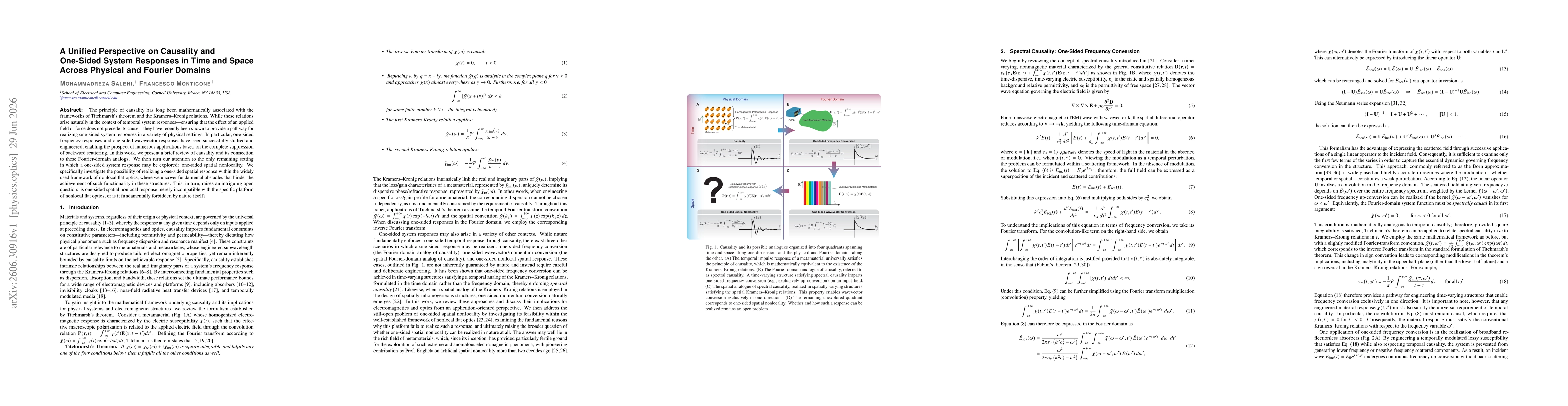Thumbnail for A Unified Perspective on Causality and One-Sided System Responses in Time and Space Across Physical and Fourier Domains