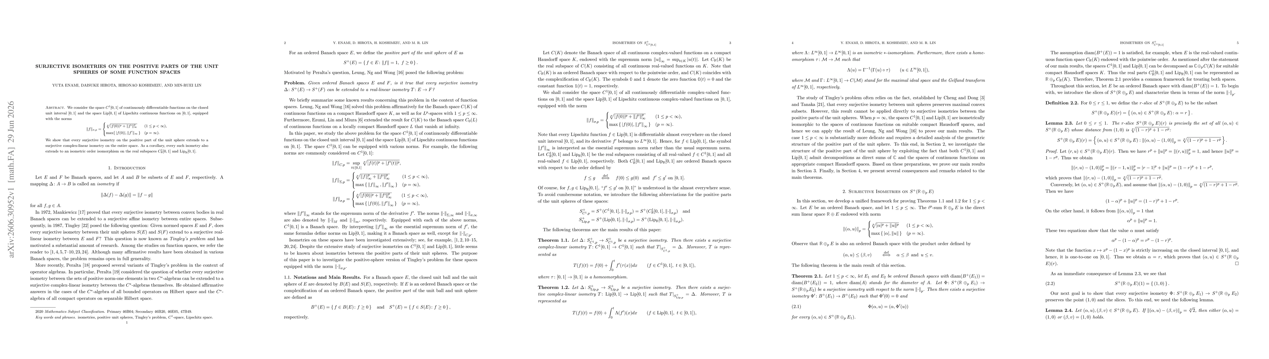 Thumbnail for Surjective isometries on the positive parts of the unit spheres of some function spaces