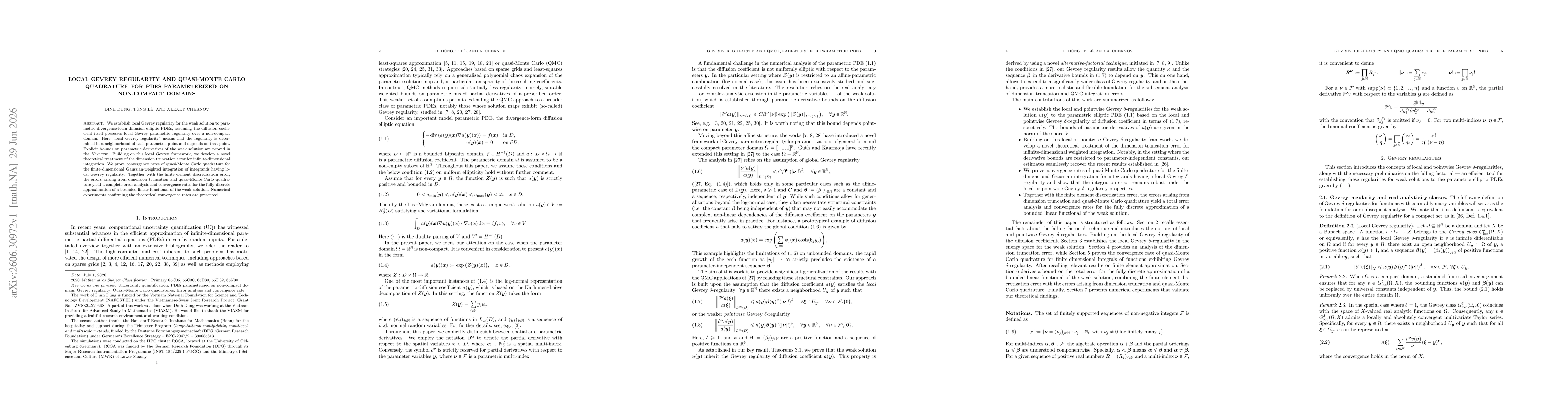 Thumbnail for Local Gevrey regularity and Quasi-Monte Carlo quadrature for PDEs parameterized on non-compact domains