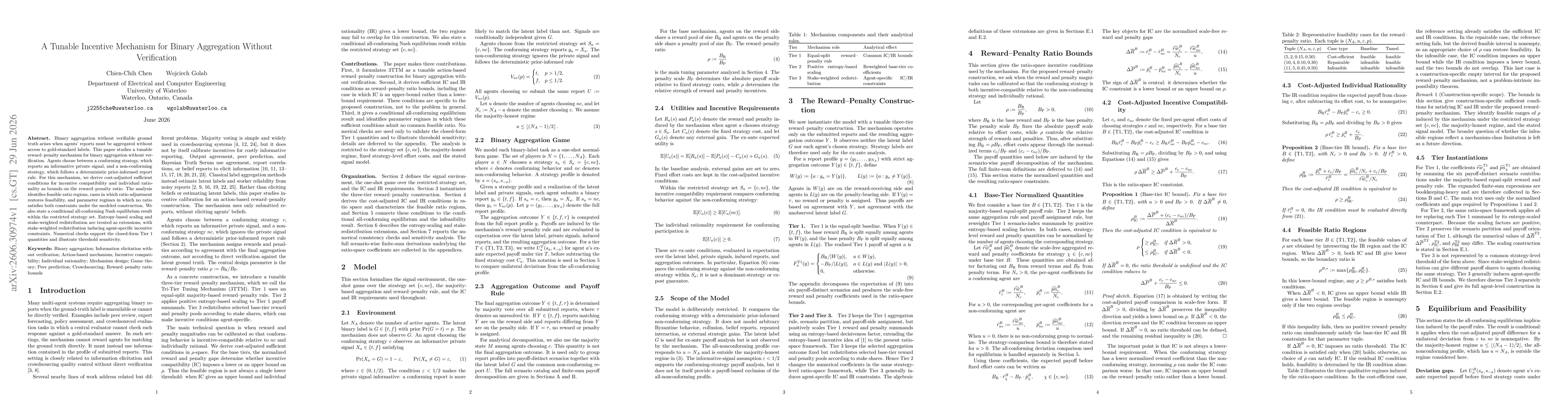 Thumbnail for A Tunable Incentive Mechanism for Binary Aggregation Without Verification