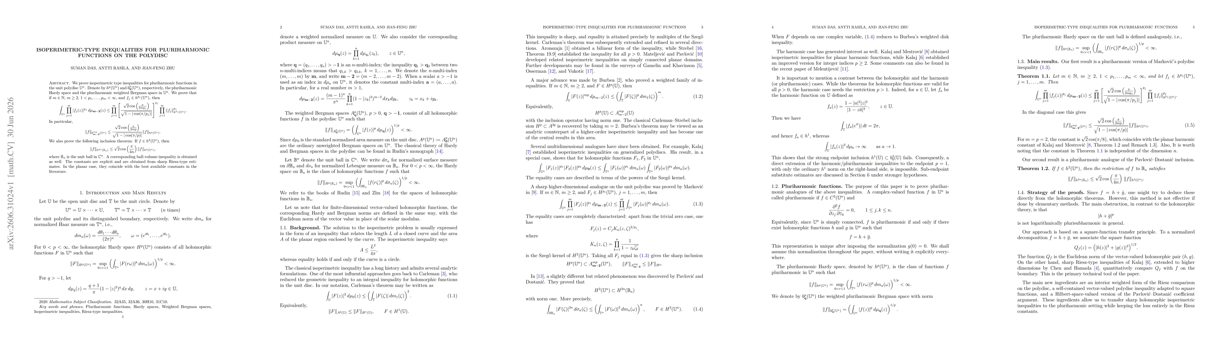 Thumbnail for Isoperimetric-type inequalities for pluriharmonic functions on the polydisc