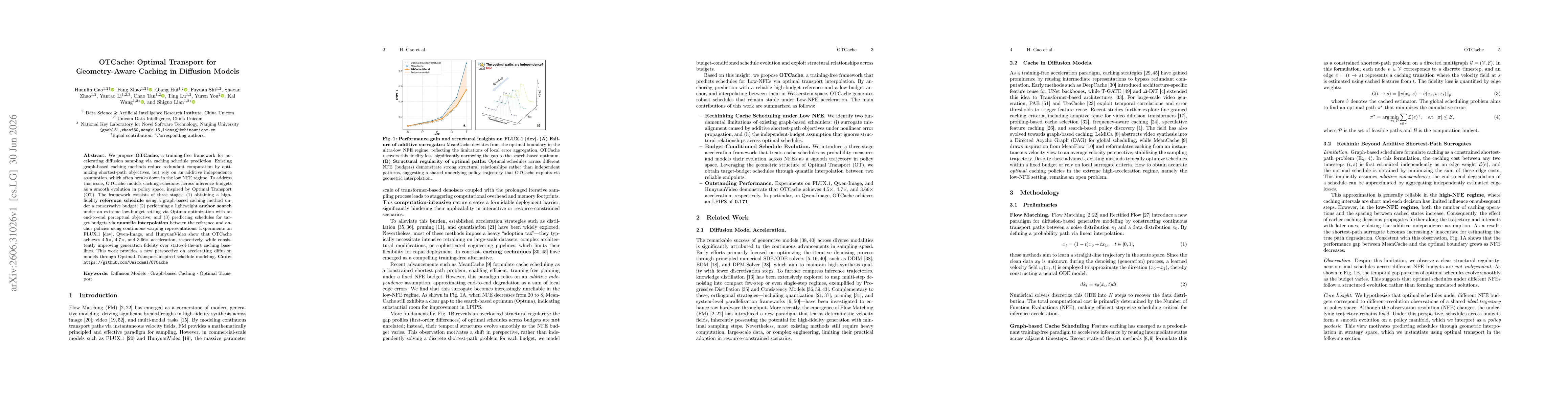 Thumbnail for OTCache: Optimal Transport for Geometry-Aware Caching in Diffusion Models