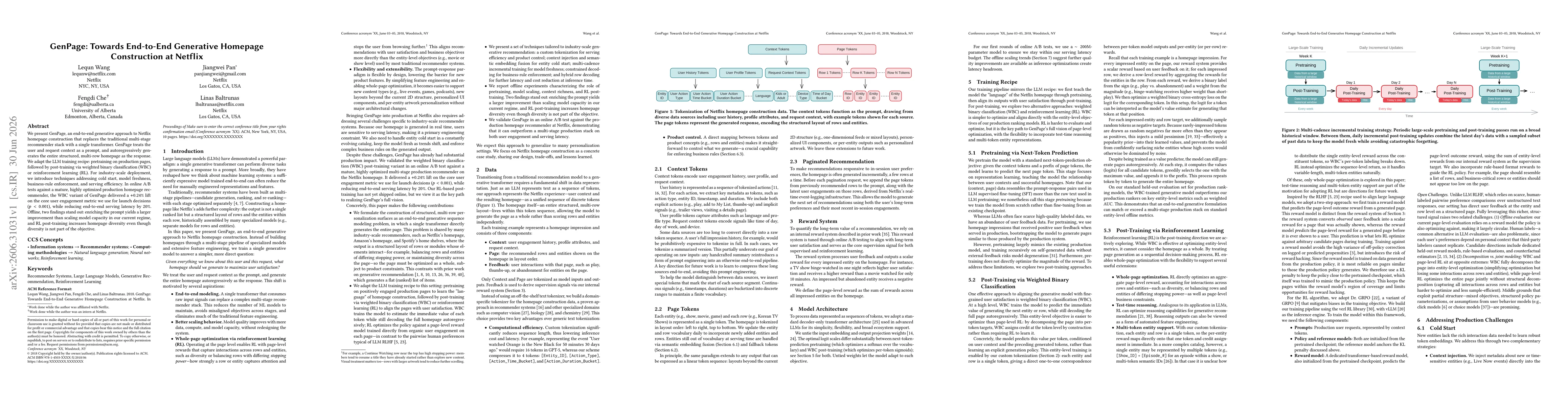 Thumbnail for GenPage: Towards End-to-End Generative Homepage Construction at Netflix