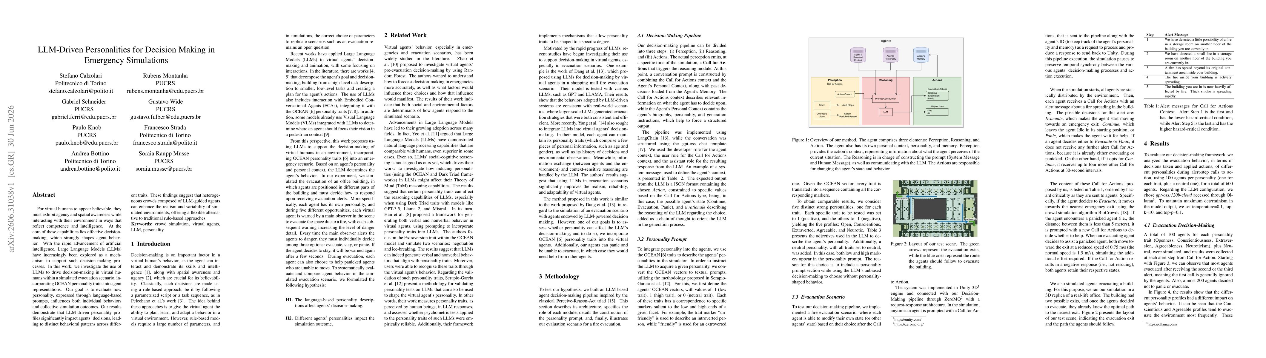 Thumbnail for LLM-Driven Personalities for Decision Making in Emergency Simulations