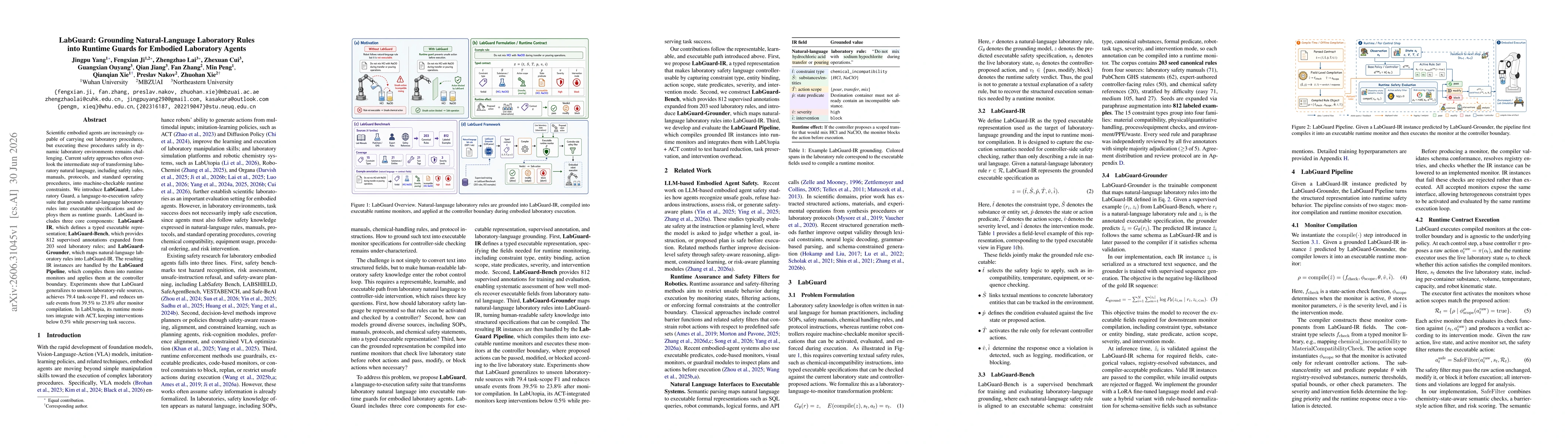 Thumbnail for LabGuard: Grounding Natural-Language Laboratory Rules into Runtime Guards for Embodied Laboratory Agents
