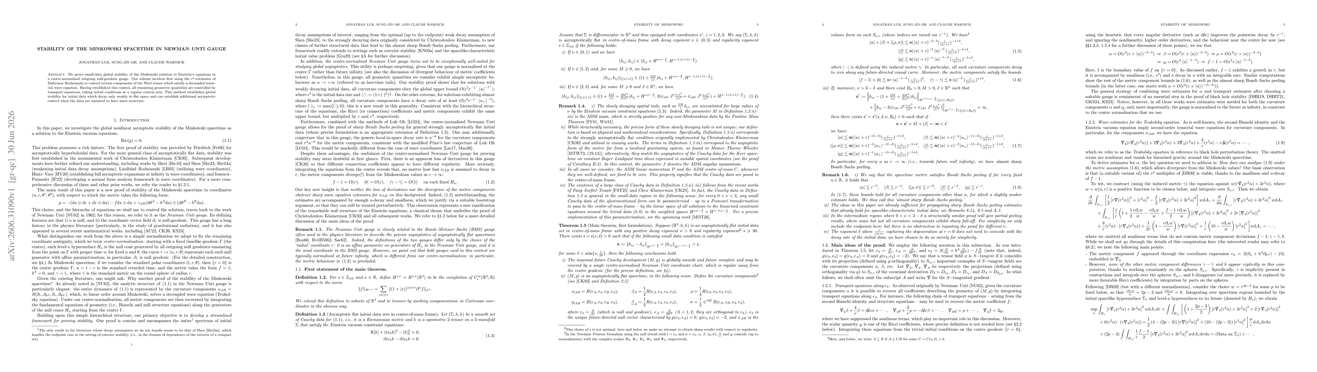 Thumbnail for Stability of the Minkowski spacetime in Newman-Unti gauge