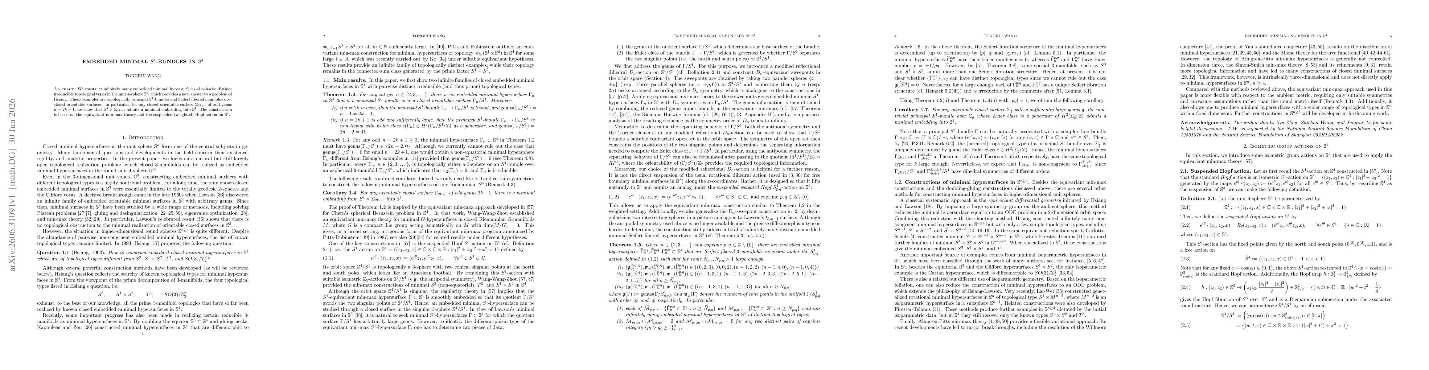 Thumbnail for Embedded minimal $S^1$-bundles in $\mathbb{S}^4$