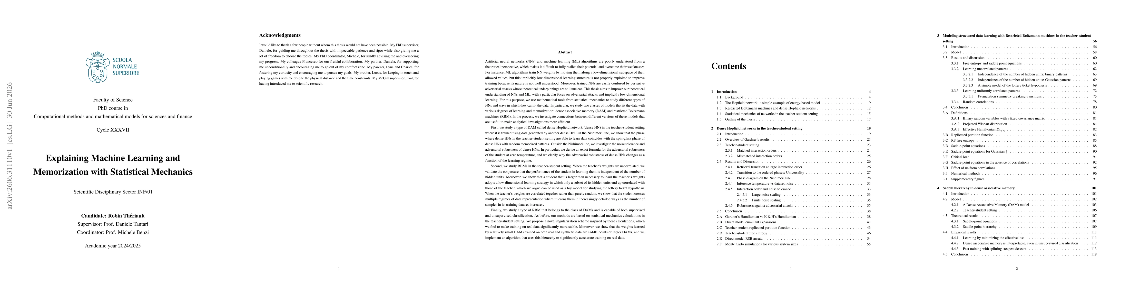 Thumbnail for Explaining Machine Learning and Memorization with Statistical Mechanics