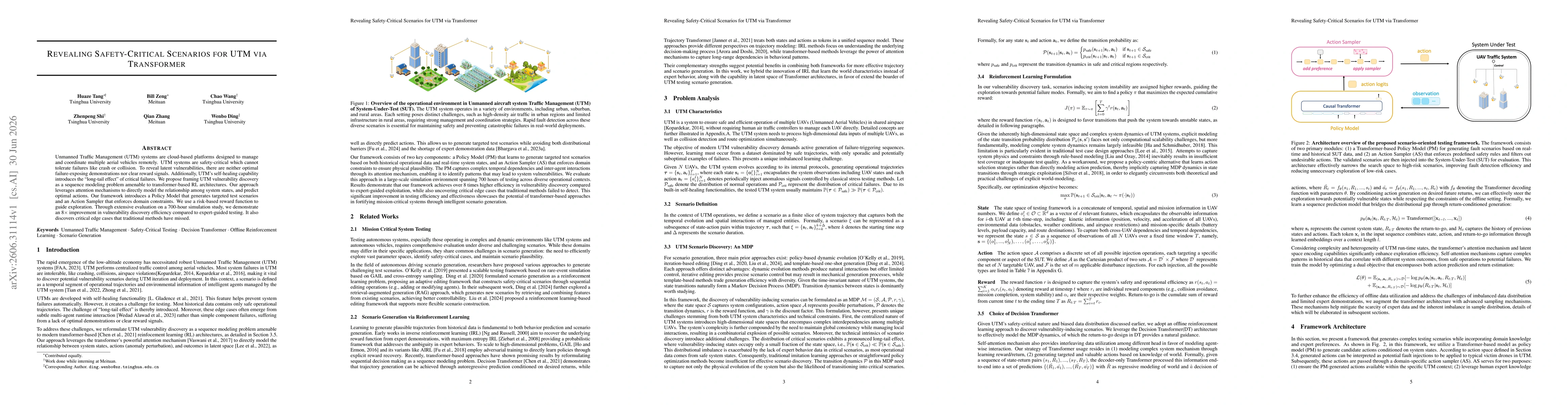 Thumbnail for Revealing Safety-Critical Scenarios for UTM via Transformer