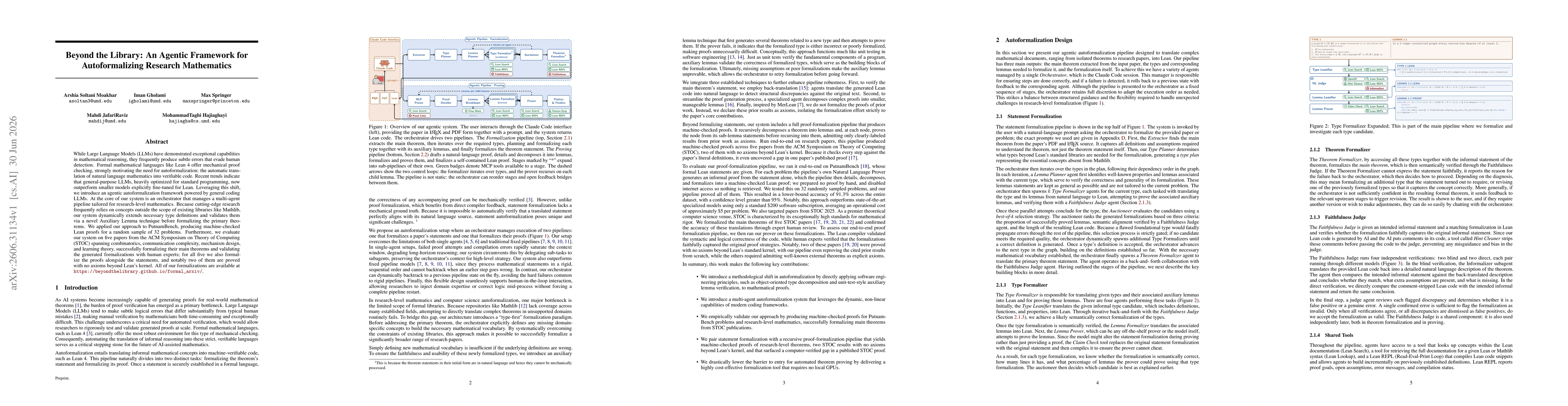 Thumbnail for Beyond the Library: An Agentic Framework for Autoformalizing Research Mathematics