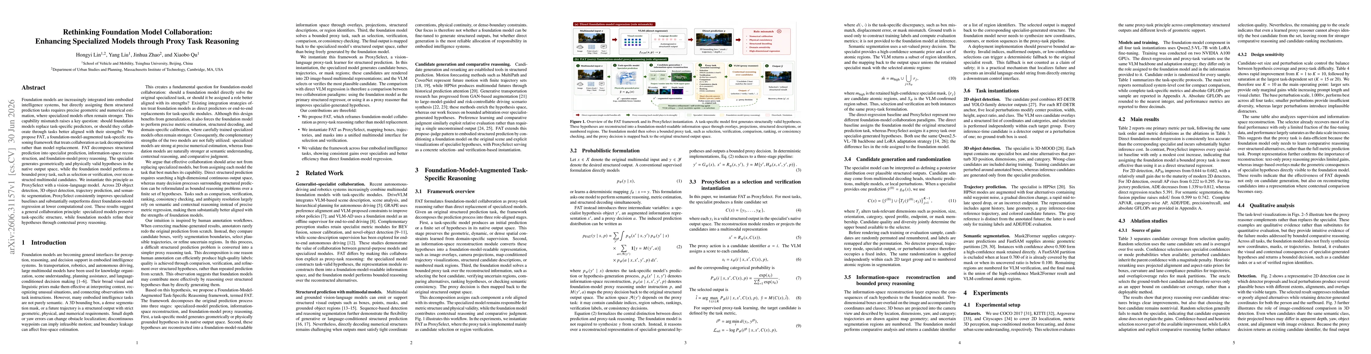 Thumbnail for Rethinking Foundation Model Collaboration: Enhancing Specialized Models through Proxy Task Reasoning