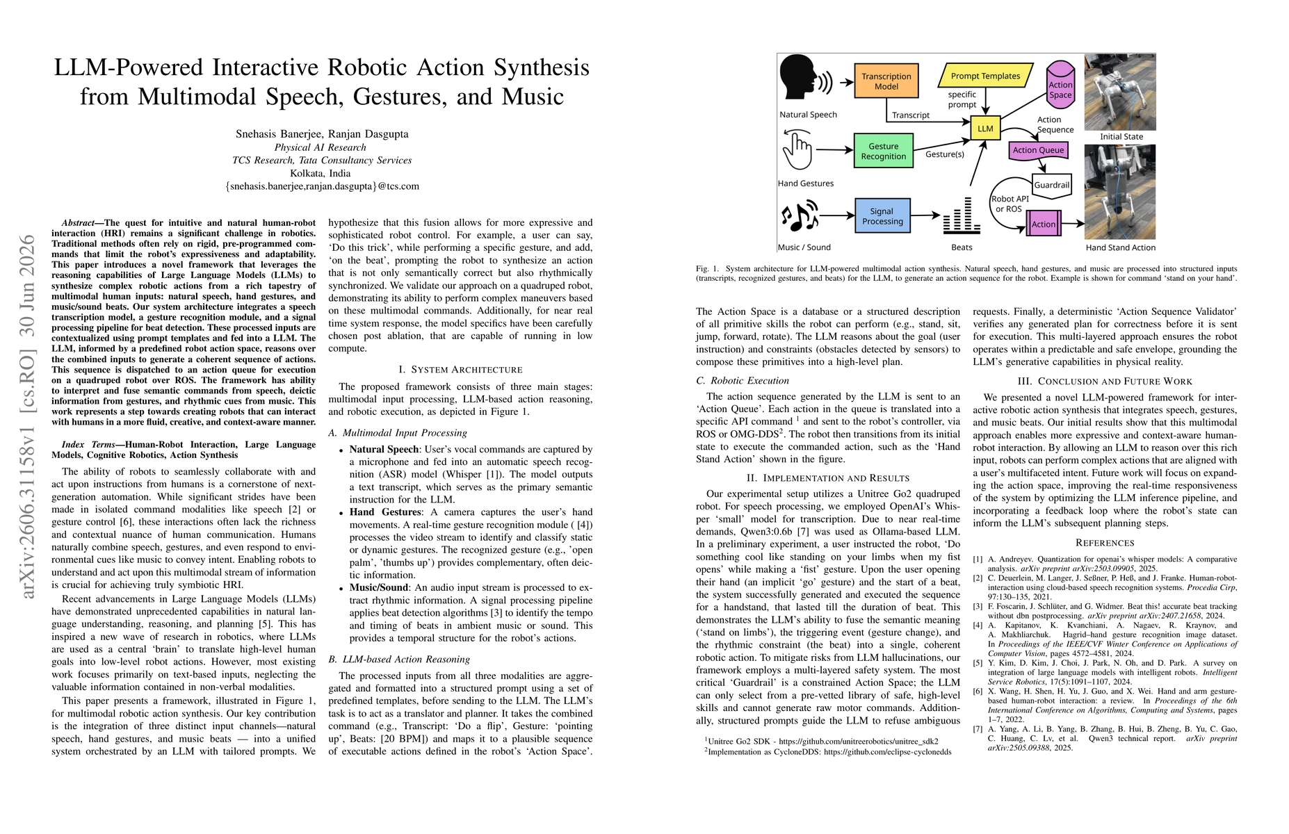 Thumbnail for LLM-Powered Interactive Robotic Action Synthesis from Multimodal Speech, Gestures, and Music