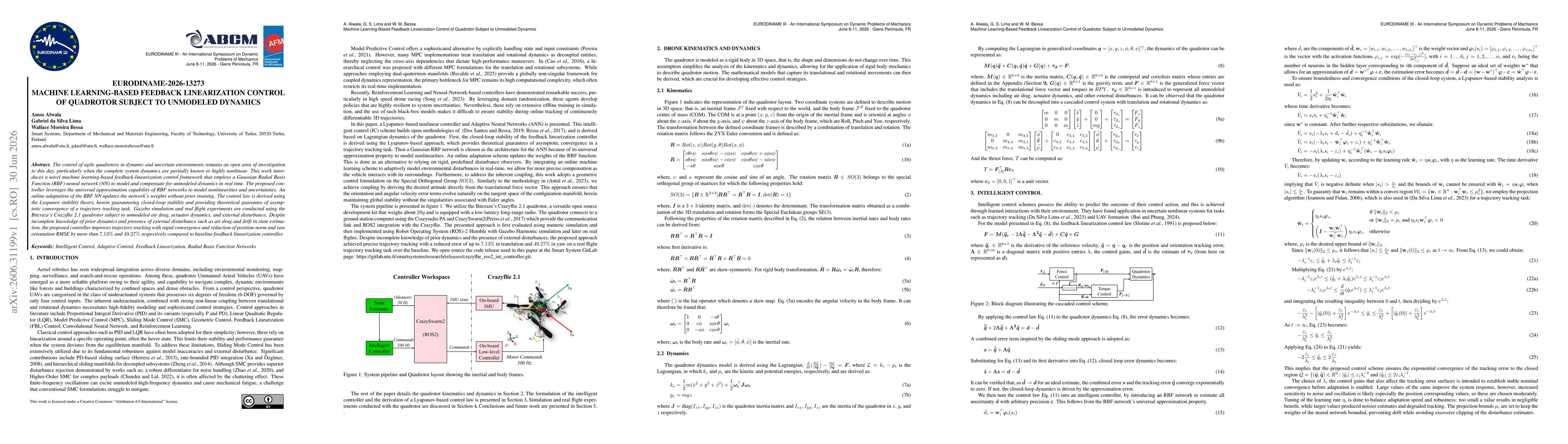 Thumbnail for Machine Learning-based Feedback Linearization Control of Quadrotor Subject to Unmodeled Dynamics
