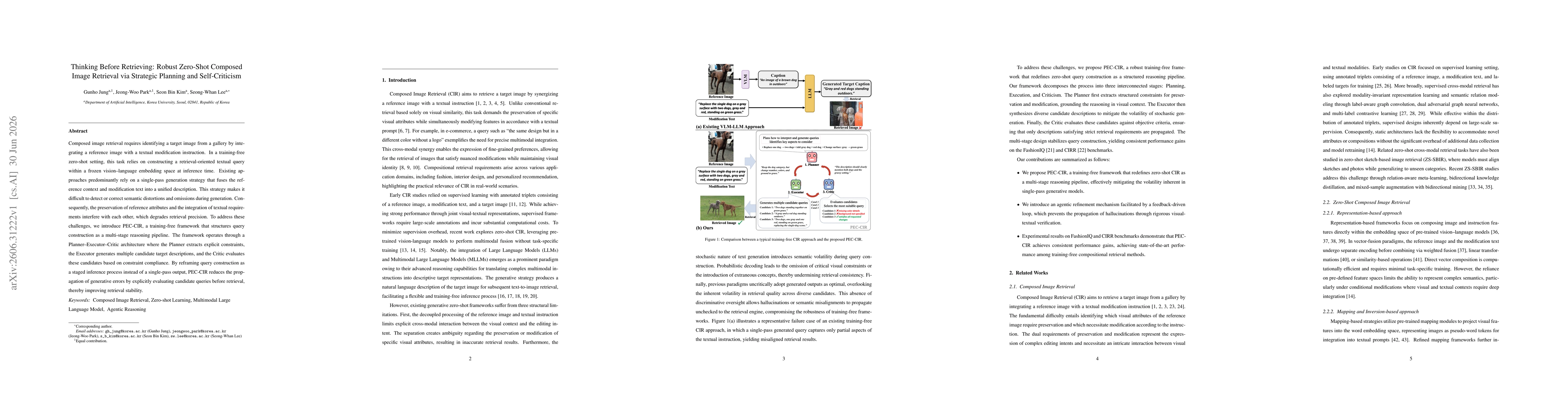 Thumbnail for Thinking Before Retrieving: Robust Zero-Shot Composed Image Retrieval via Strategic Planning and Self-Criticism