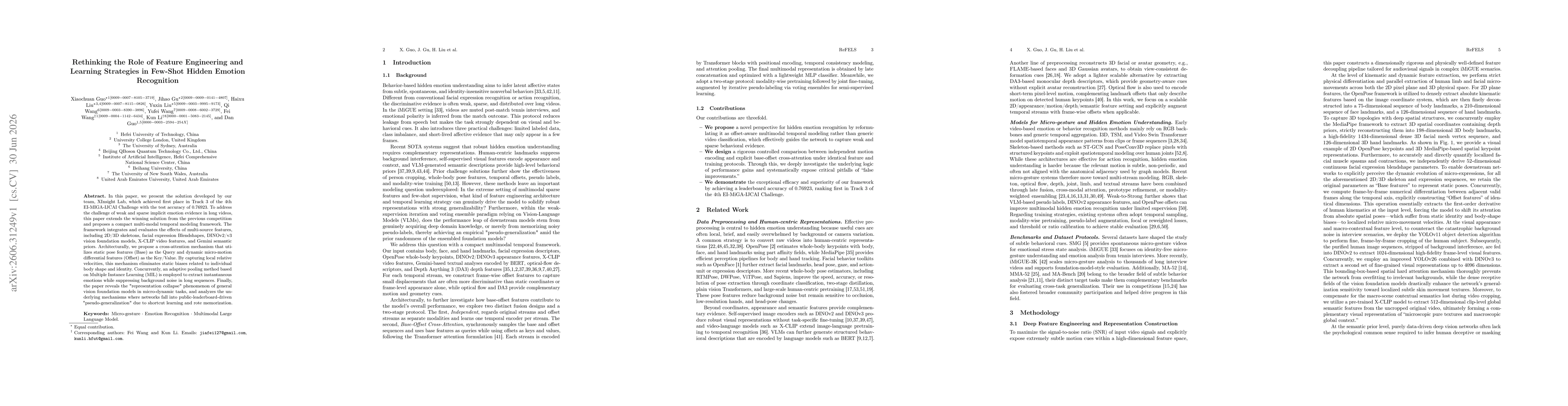 Thumbnail for Rethinking the Role of Feature Engineering and Learning Strategies in Few-Shot Hidden Emotion Recognition
