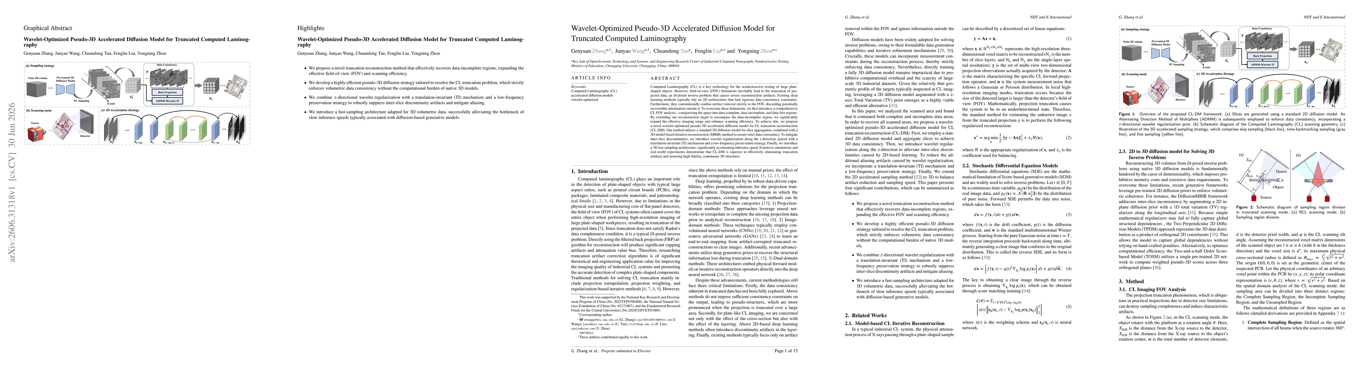 Thumbnail for Wavelet-Optimized Pseudo-3D Accelerated Diffusion Model for Truncated Computed Laminography