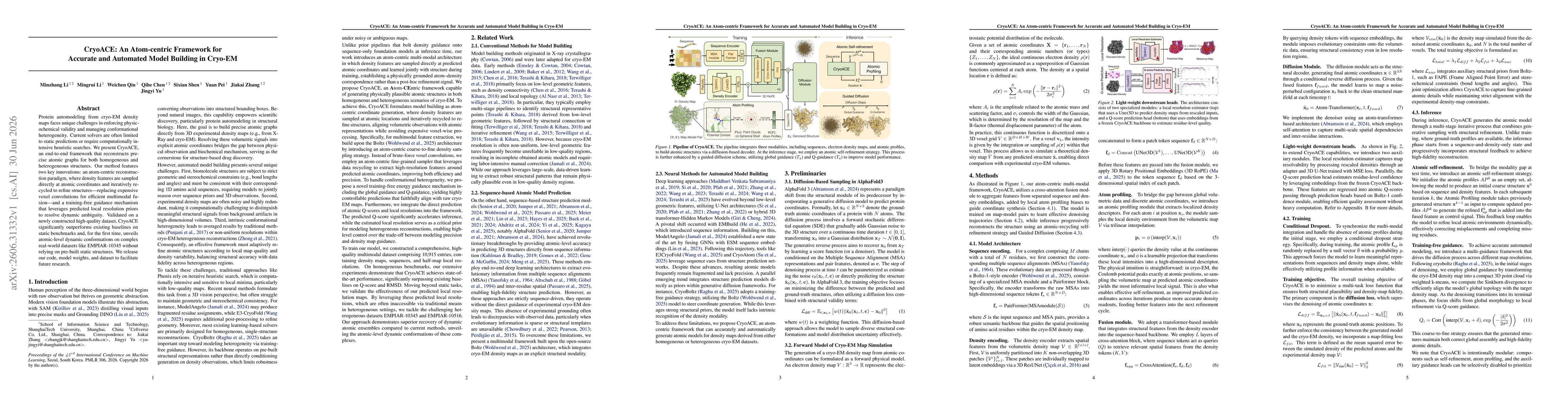 Thumbnail for CryoACE: An Atom-centric Framework for Accurate and Automated Model Building in Cryo-EM
