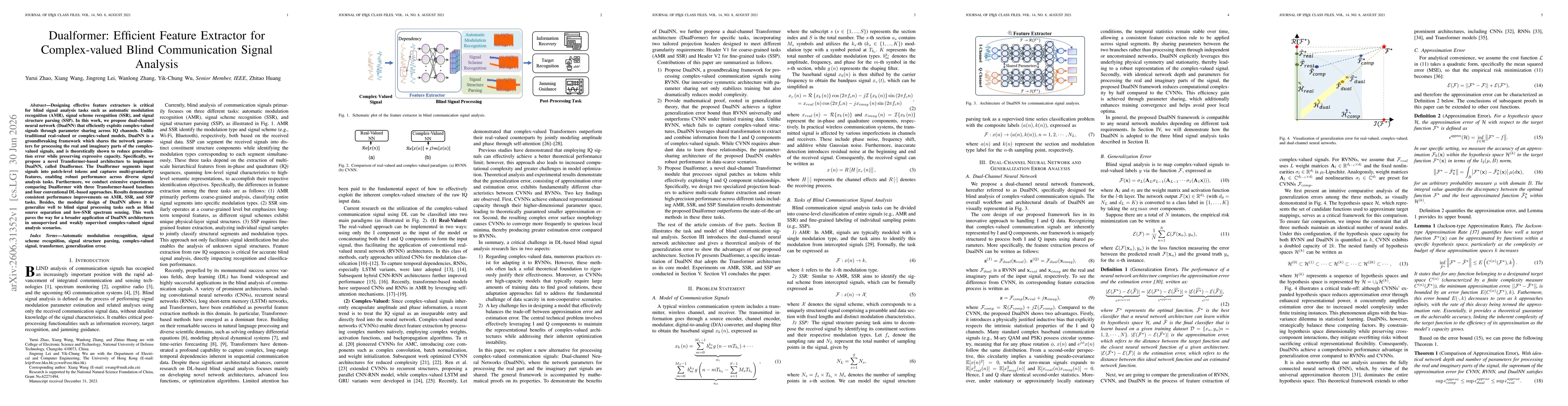 Thumbnail for Dualformer: Efficient Feature Extractor for Complex-valued Blind Communication Signal Analysis
