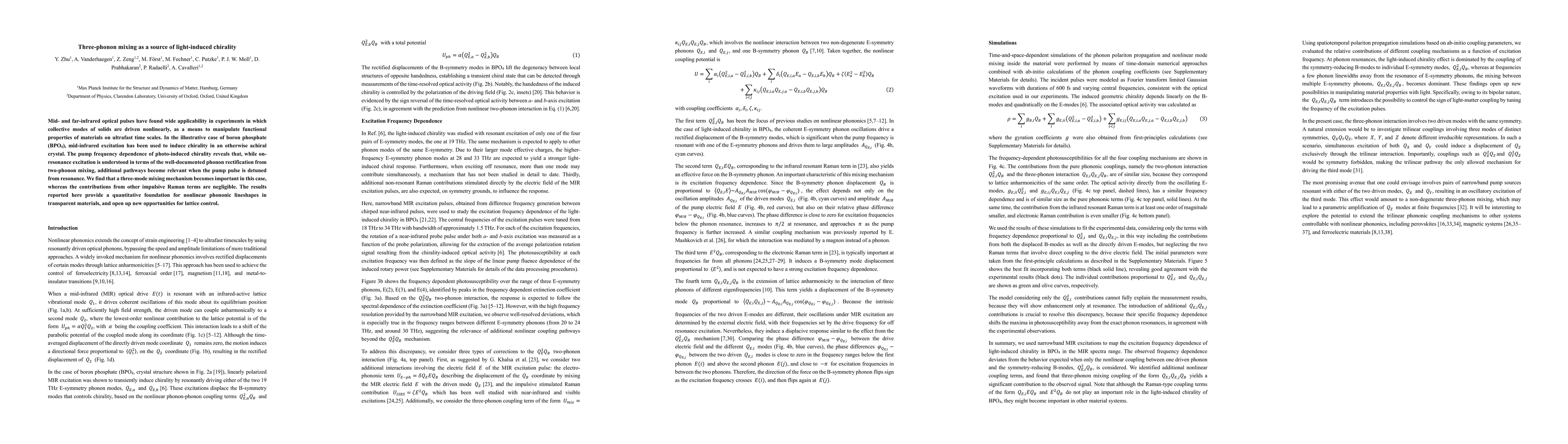 Thumbnail for Three-phonon mixing as a source of light-induced chirality