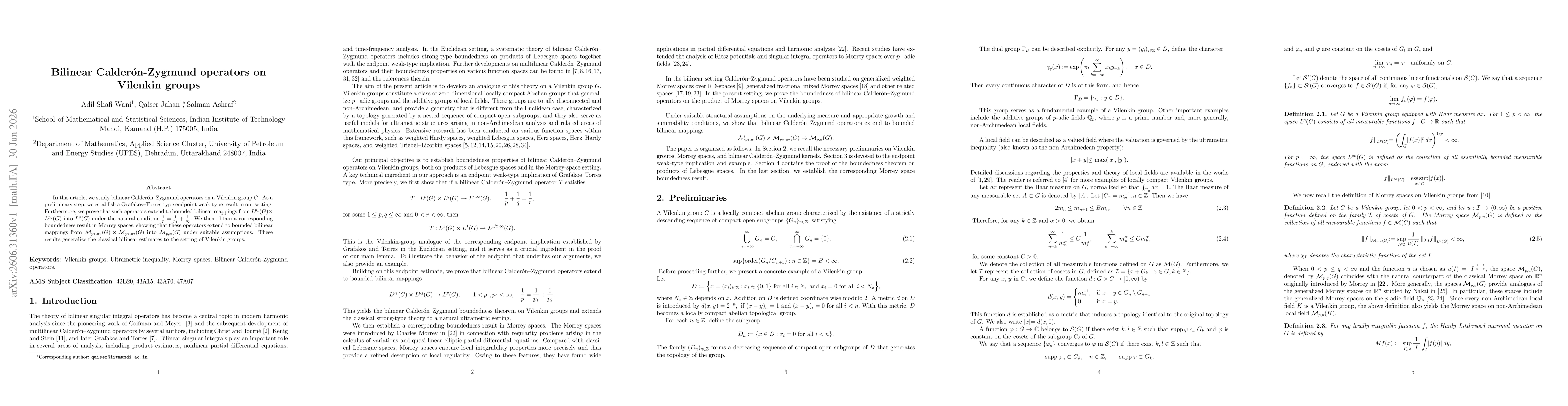 Thumbnail for Bilinear Calderón-Zygmund operators on Vilenkin groups