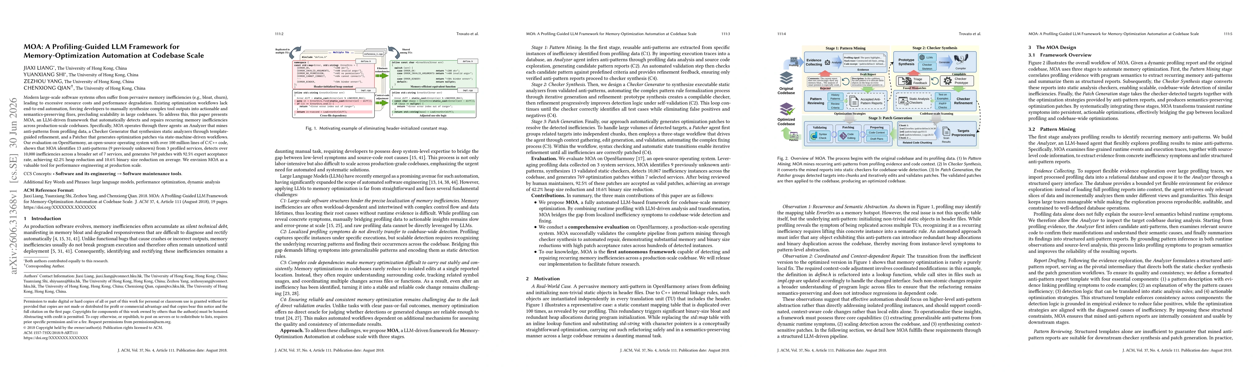 Thumbnail for MOA: A Profiling-Guided LLM Framework for Memory-Optimization Automation at Codebase Scale