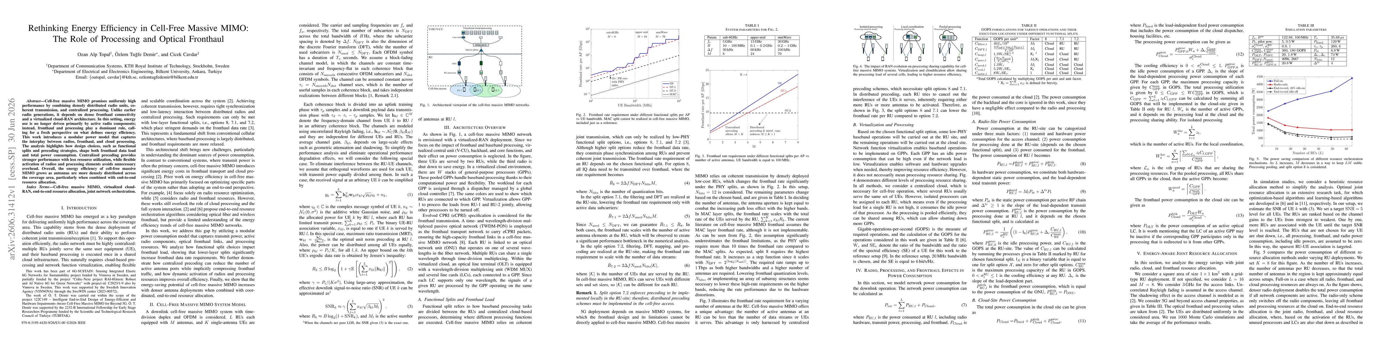 Thumbnail for Rethinking Energy Efficiency in Cell-Free Massive MIMO: The Role of Processing and Optical Fronthaul