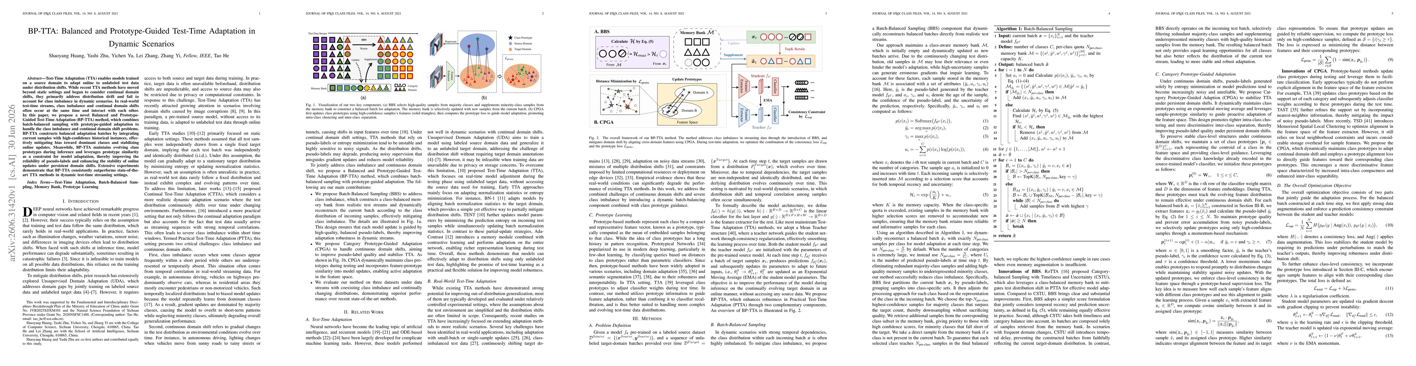 Thumbnail for BP-TTA: Balanced and Prototype-Guided Test-Time Adaptation in Dynamic Scenarios