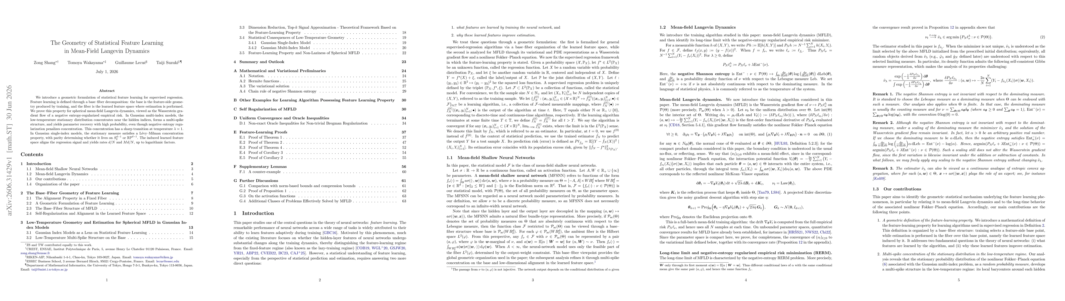 Thumbnail for The Geometry of Statistical Feature Learning in Mean-Field Langevin Dynamics