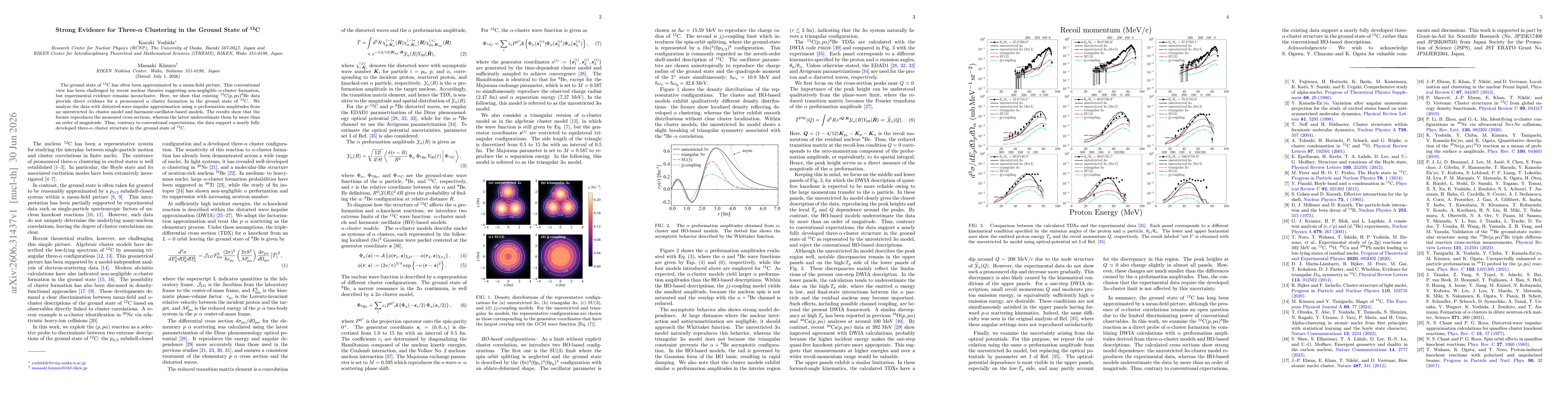 Thumbnail for Strong Evidence for Three-$α$ Clustering in the Ground State of $^{12}\mathrm{C}$