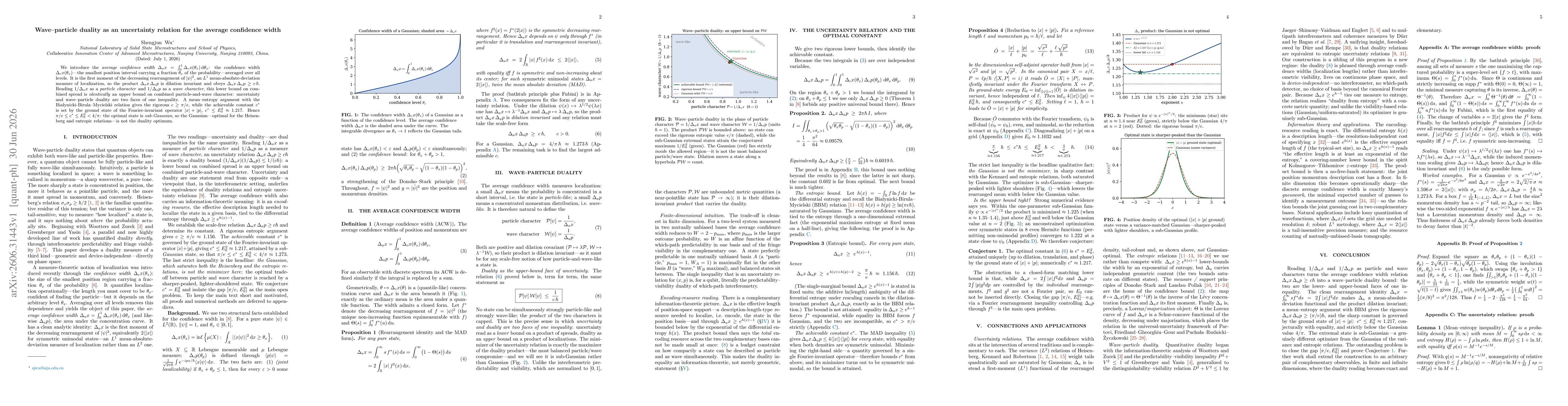 Thumbnail for Wave-particle duality as an uncertainty relation for the average confidence width