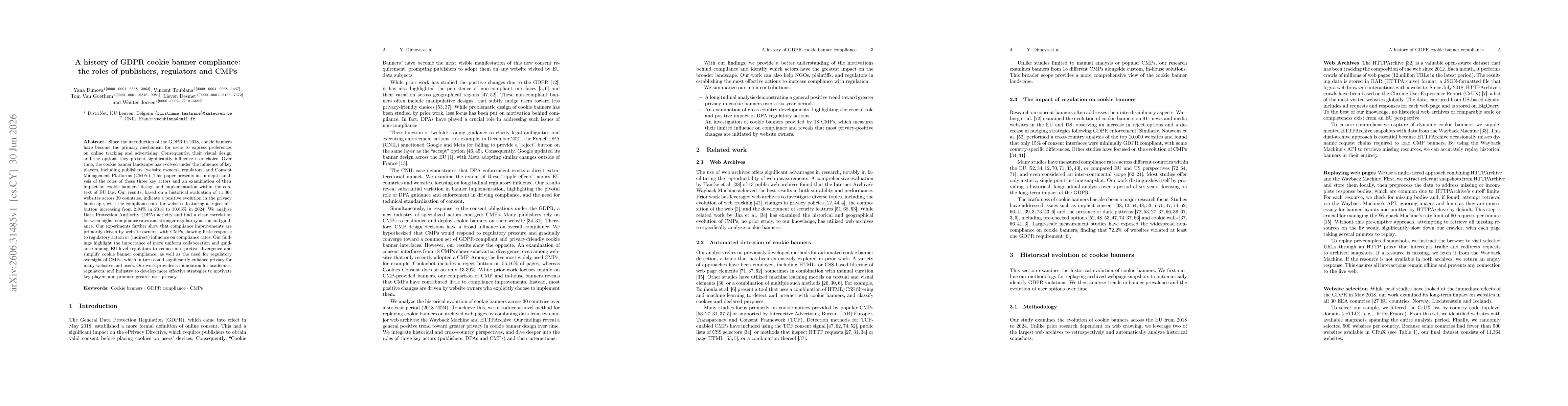 Thumbnail for A history of GDPR cookie banner compliance: the roles of publishers, regulators and CMPs