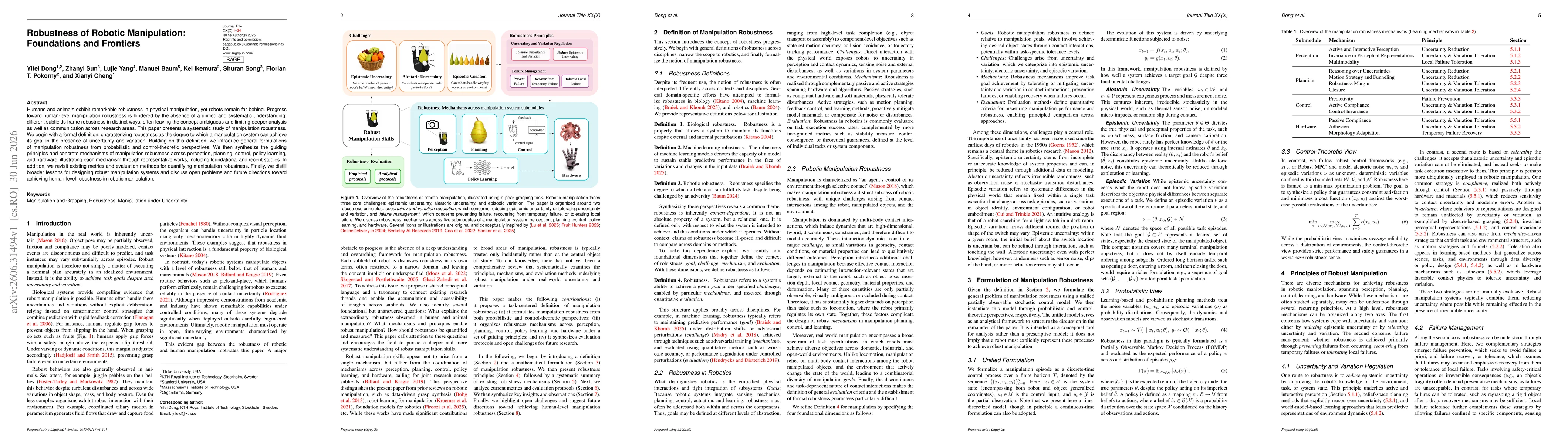 Thumbnail for Robustness of Robotic Manipulation: Foundations and Frontiers