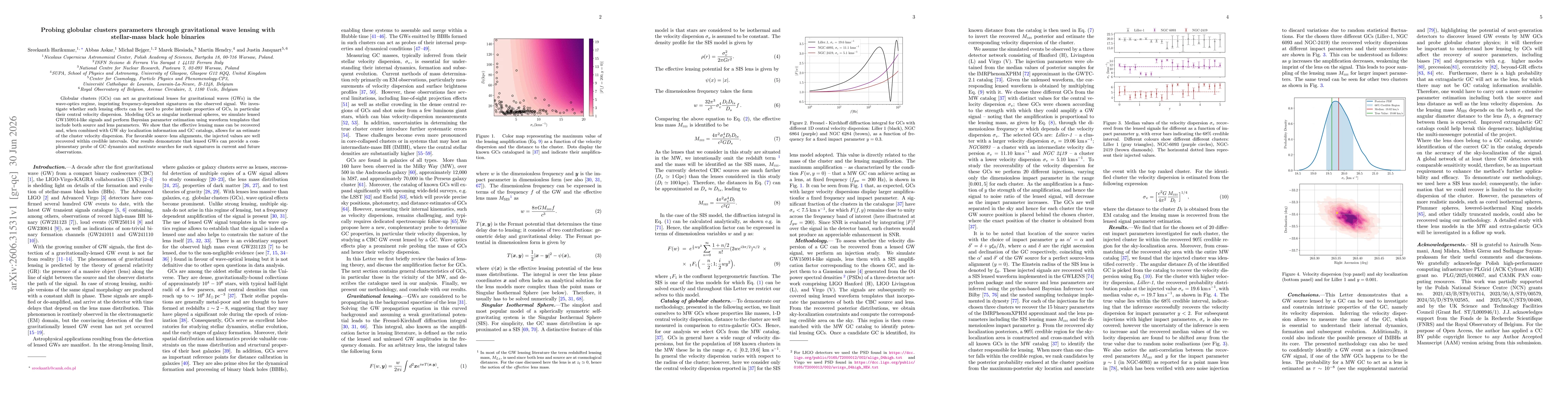 Thumbnail for Probing globular clusters parameters through gravitational wave lensing with stellar-mass black hole binaries