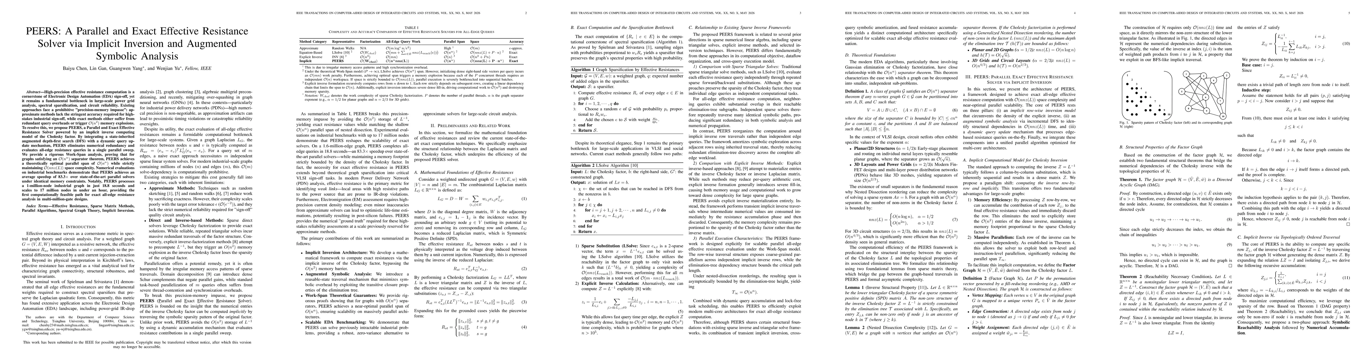 Thumbnail for PEERS: A Parallel and Exact Effective Resistance Solver via Implicit Inversion and Augmented Symbolic Analysis