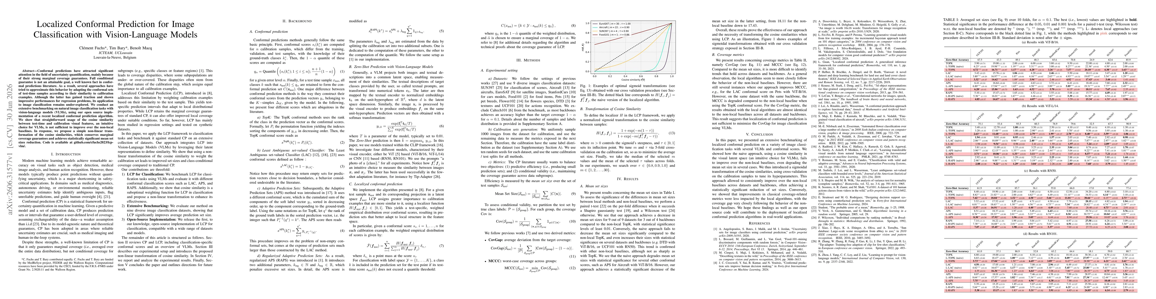 Thumbnail for Localized Conformal Prediction for Image Classification with Vision-Language Models