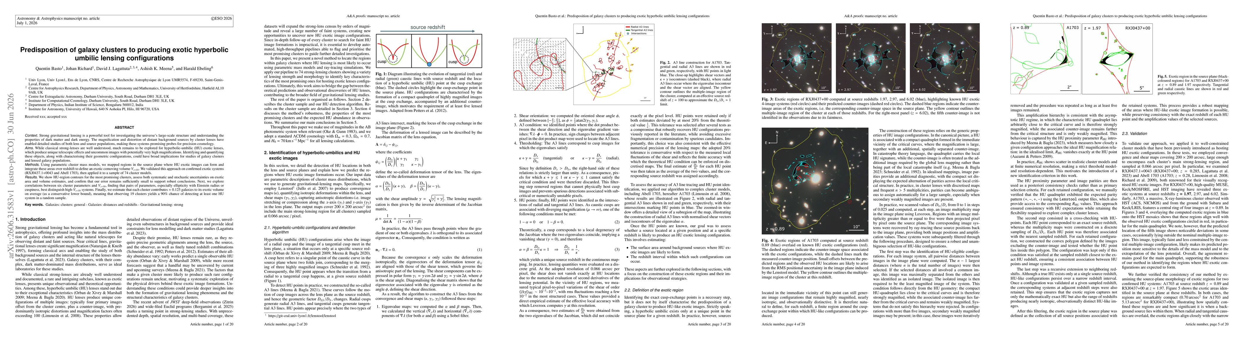 Thumbnail for Predisposition of galaxy clusters to producing exotic hyperbolic umbilic lensing configurations