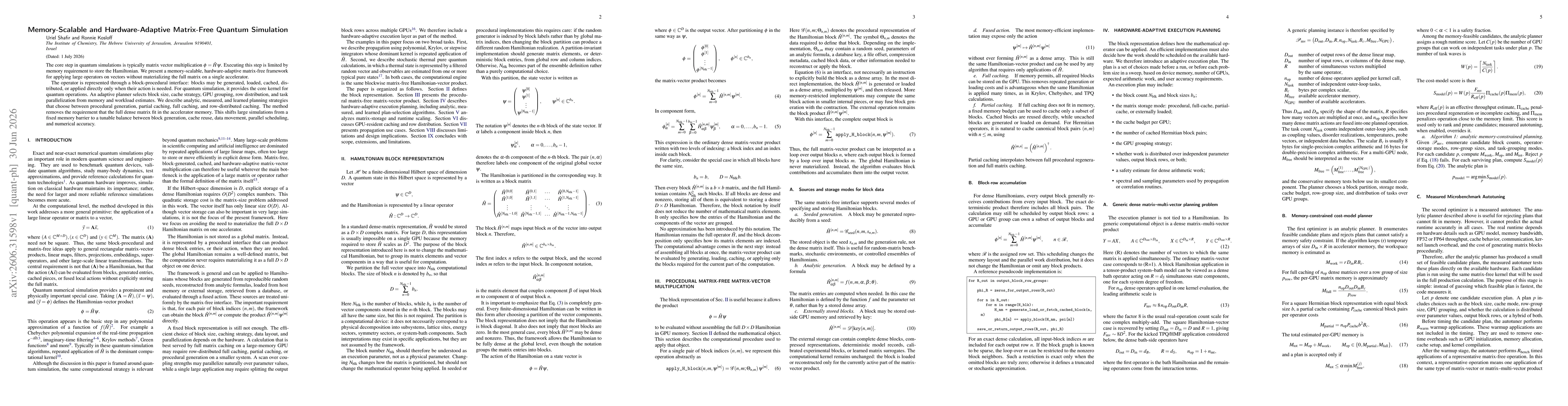 Thumbnail for Memory-Scalable and Hardware-Adaptive Matrix-Free Quantum Simulation