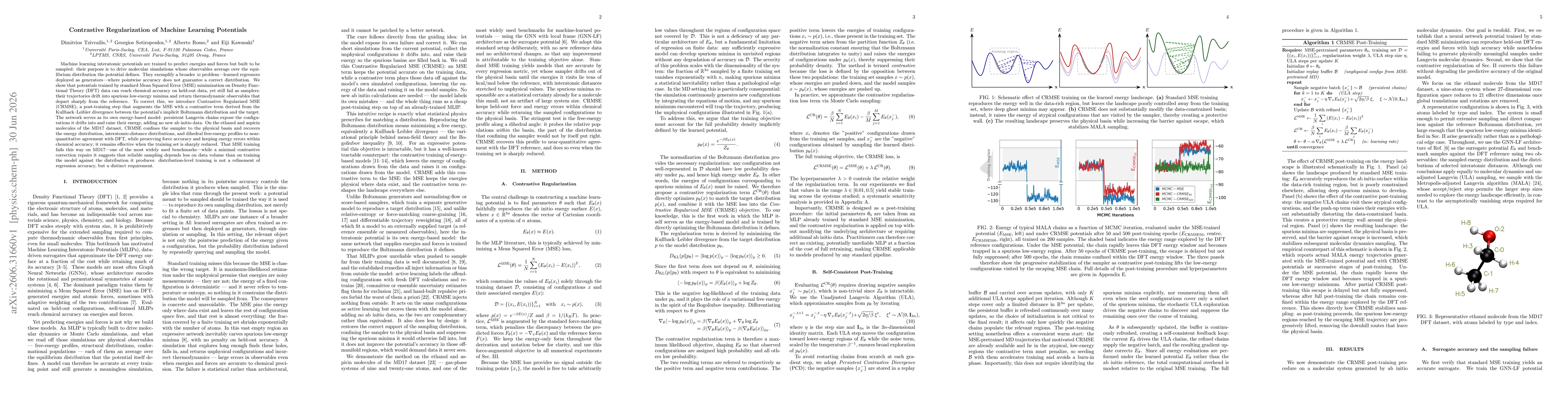 Thumbnail for Contrastive Regularization of Machine Learning Potentials