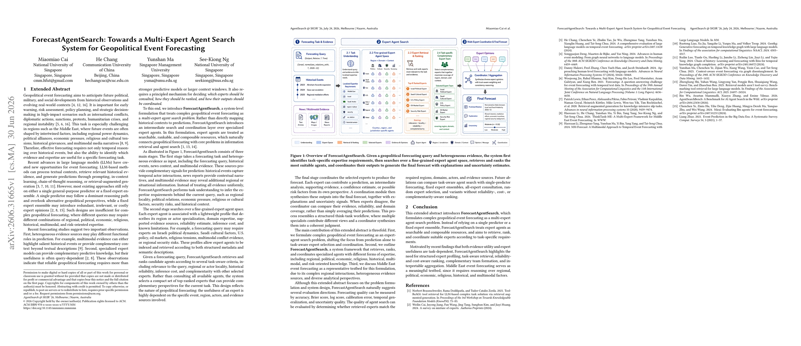Thumbnail for ForecastAgentSearch: Towards a Multi-Expert Agent Search System for Geopolitical Event Forecasting
