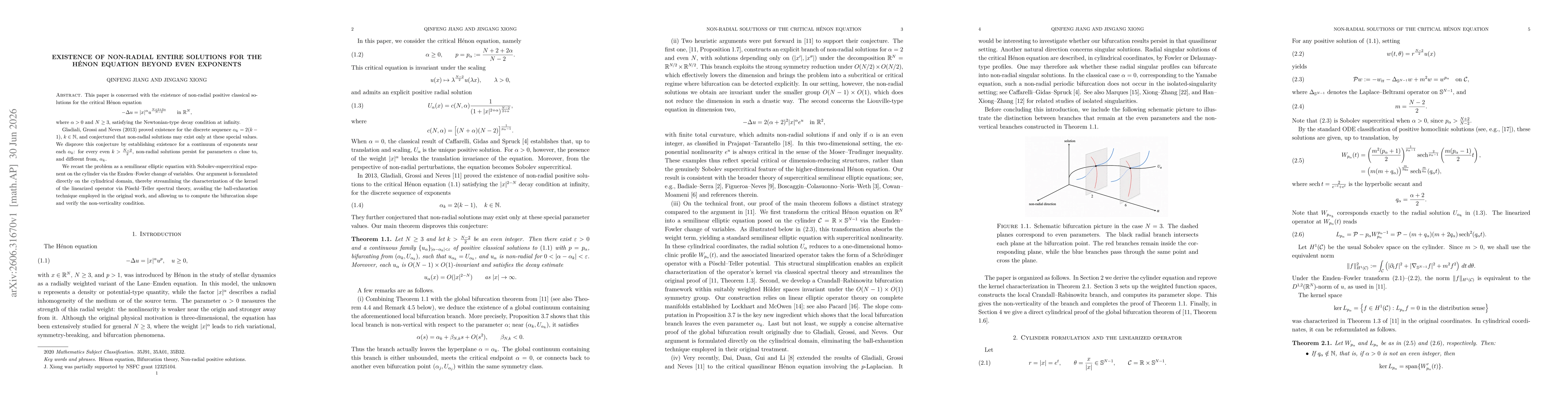 Thumbnail for Existence of non-radial entire solutions for the Hénon equation beyond even exponents