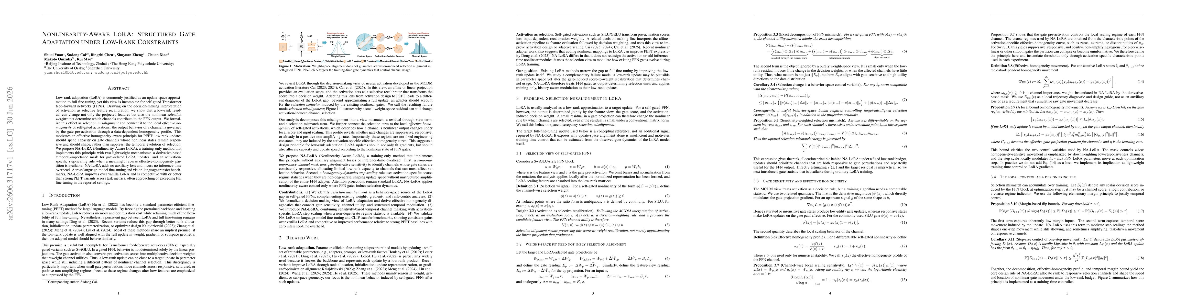 Thumbnail for Nonlinearity-Aware LoRA: Structured Gate Adaptation under Low-Rank Constraints