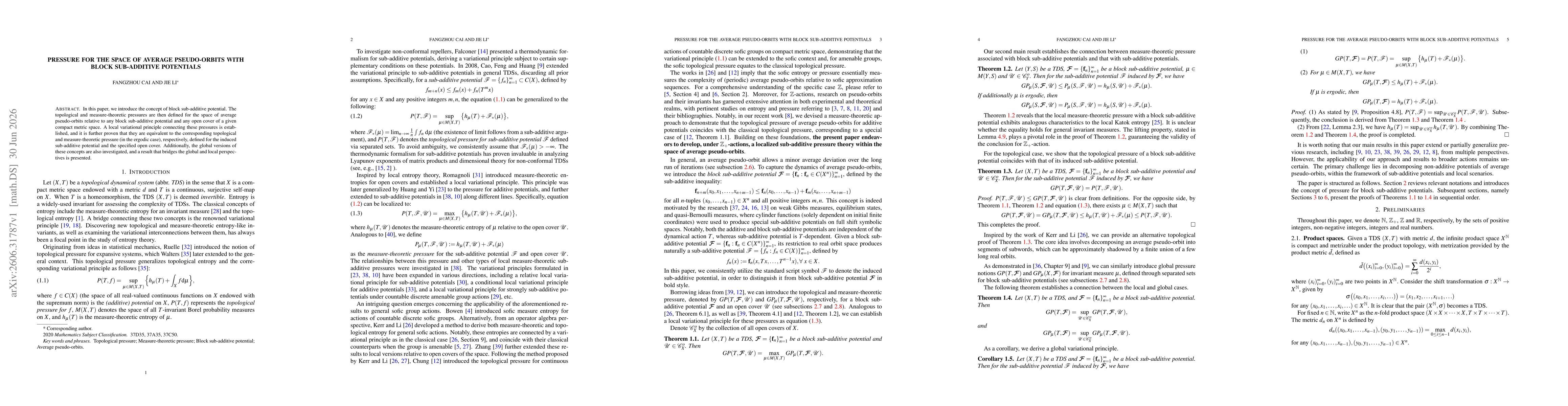 Thumbnail for Pressure for the space of average pseudo-orbits with block sub-additive potentials