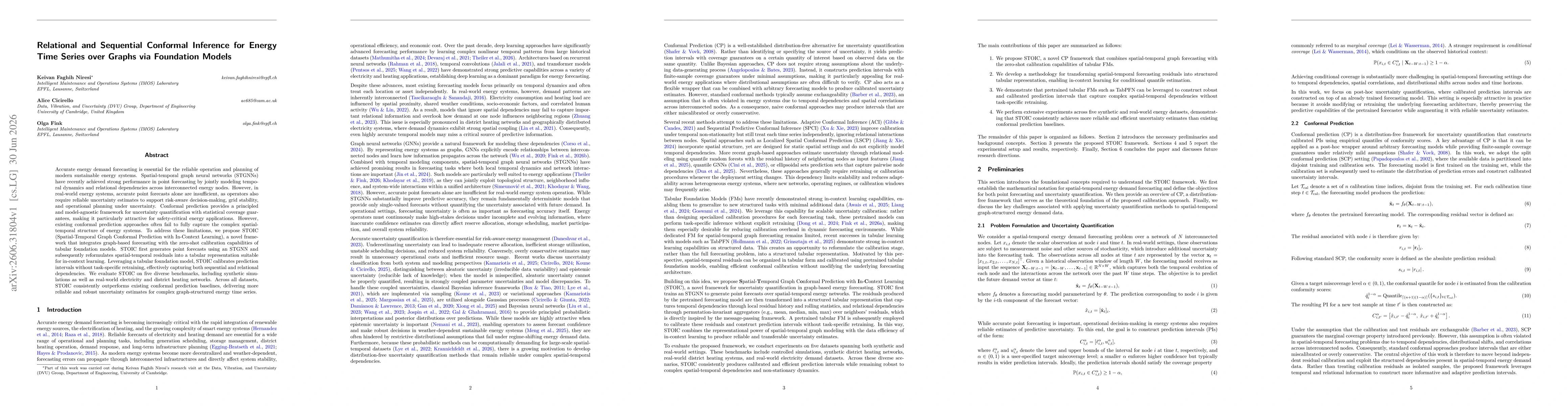 Thumbnail for Relational and Sequential Conformal Inference for Energy Time Series over Graphs via Foundation Models